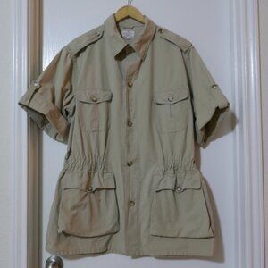 Ambercrombie & Fitch Safari Short Sleeve Chore Jacket Combed Cotton 46L VTG Mens